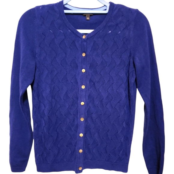 Talbots Colbalt Blue Cardigan Size Small - Picture 3 of 13